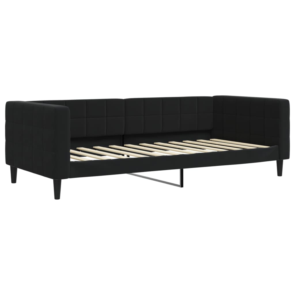 fekete kihúzható bársony heverő 90x200 cm