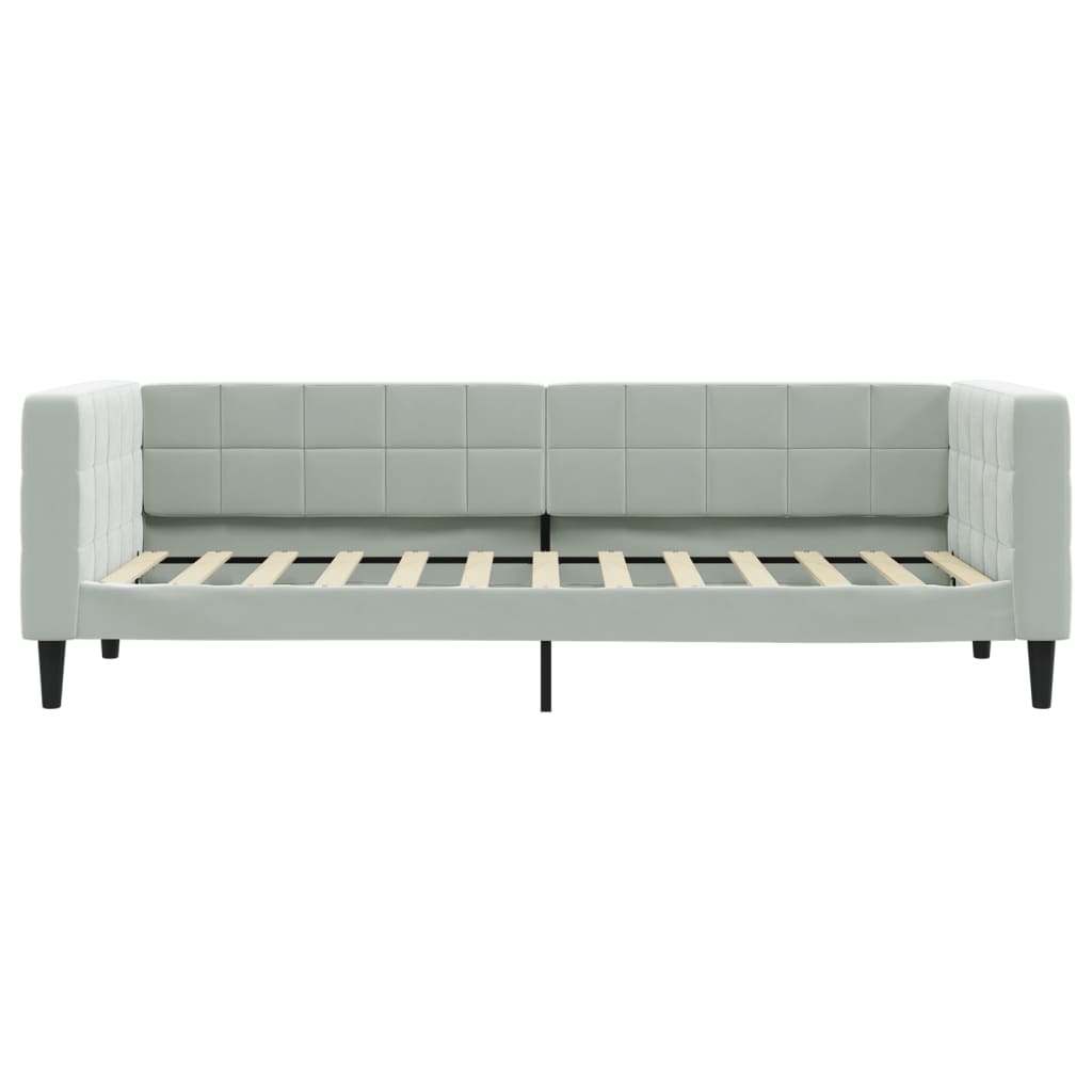 világosszürke kihúzható bársony heverő fiókkal 90 x 200 cm