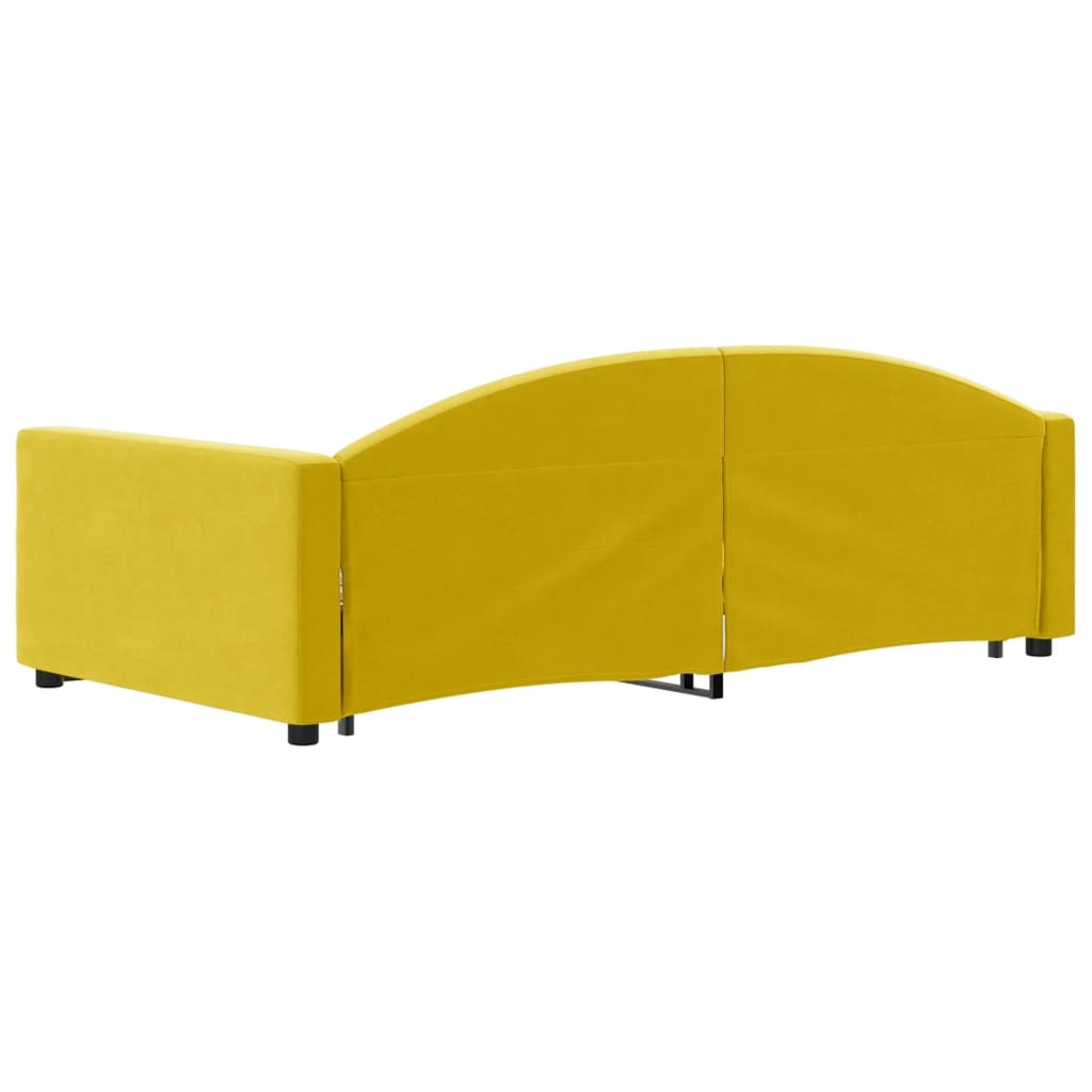 sárga kihúzható bársonyheverő 100 x 200 cm