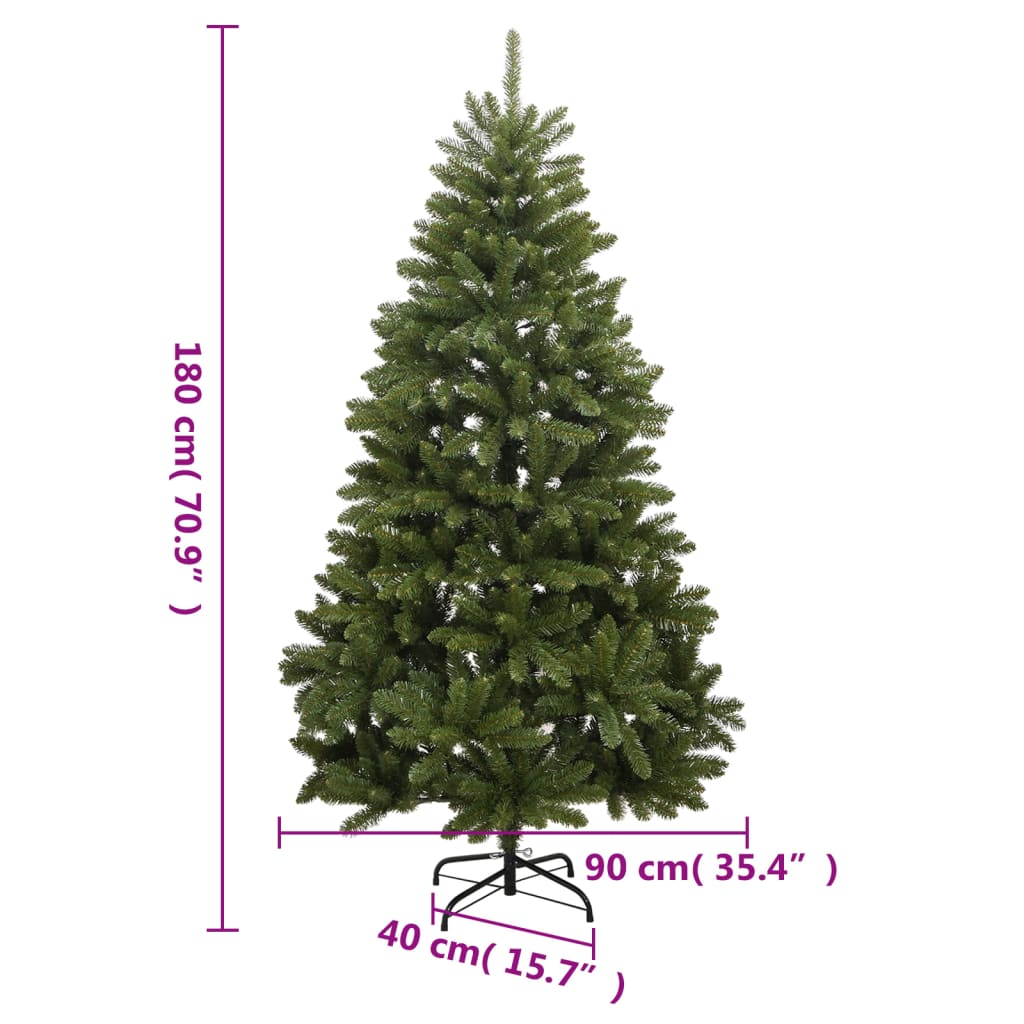 zöld csuklópántos műkarácsonyfa állvánnyal 180 cm