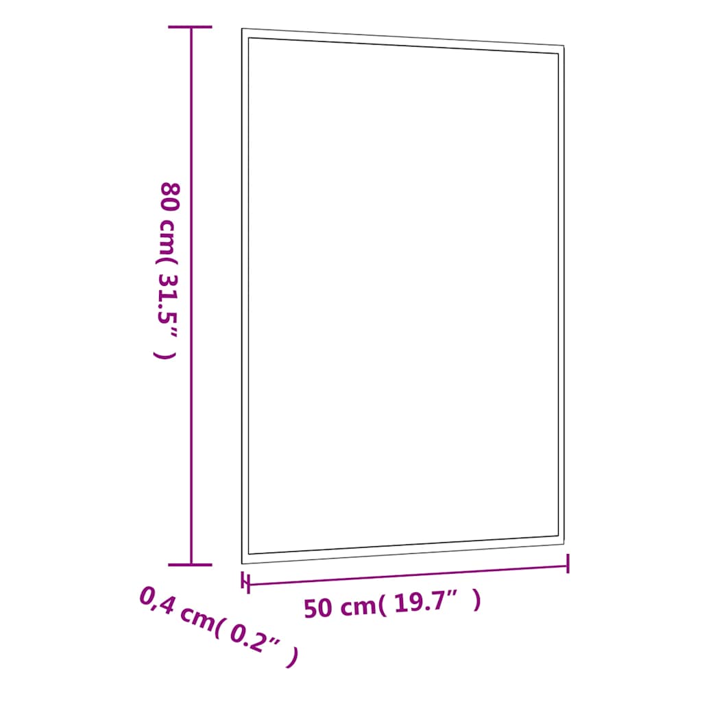 téglalap alakú üveg falitükör 50 x 80 cm