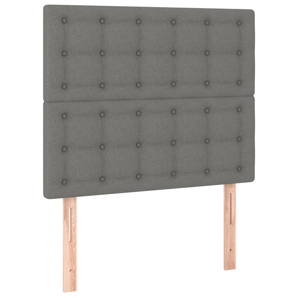 sötétszürke szövet rugós ágy matraccal 120 x 200 cm