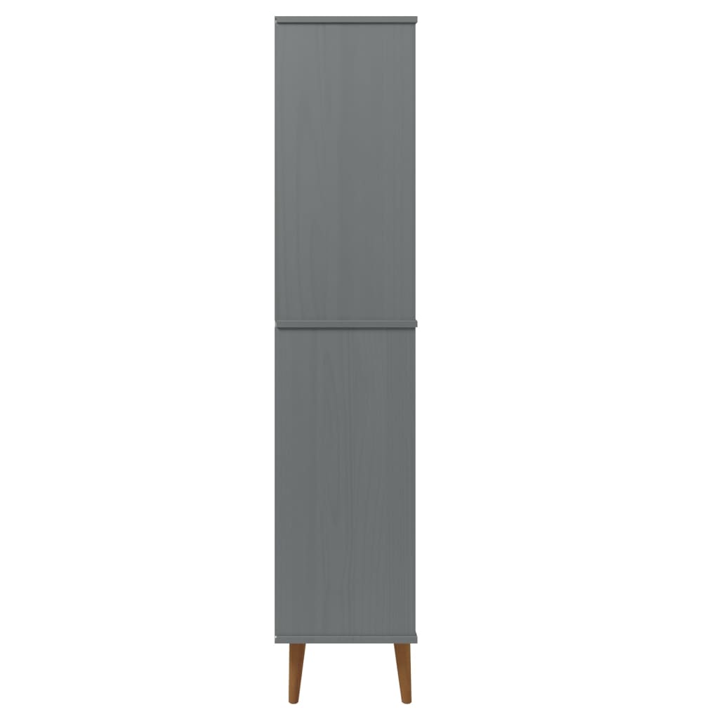 MOLDE szürke tömör fenyőfa könyvszekrény 85 x 35 x 170,5 cm