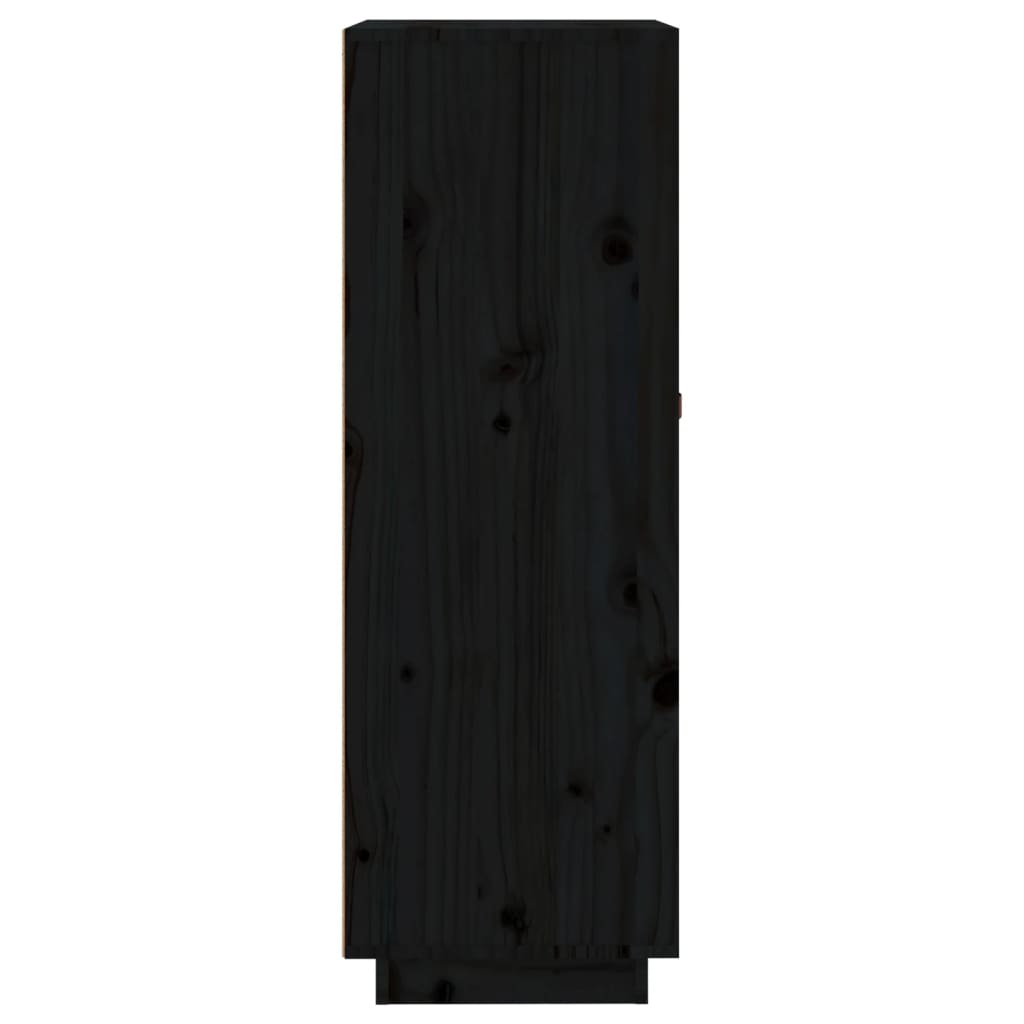 fekete tömör fenyőfa borszekrény 45x34x100 cm
