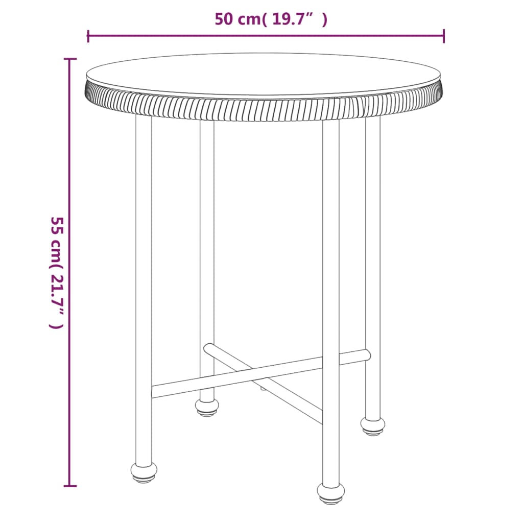 edzett üveg és acél étkezőasztal Ø50 cm