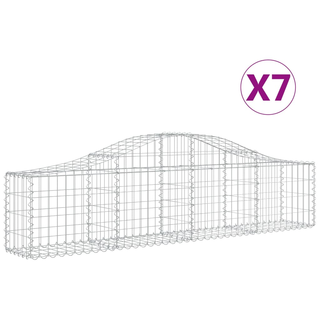 7 db íves horganyzott vas gabion kosár 200x30x40/60 cm
