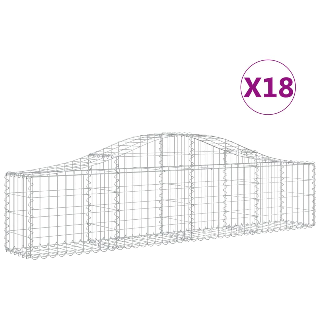 18 db íves horganyzott vas gabion kosár 200x30x40/60 cm