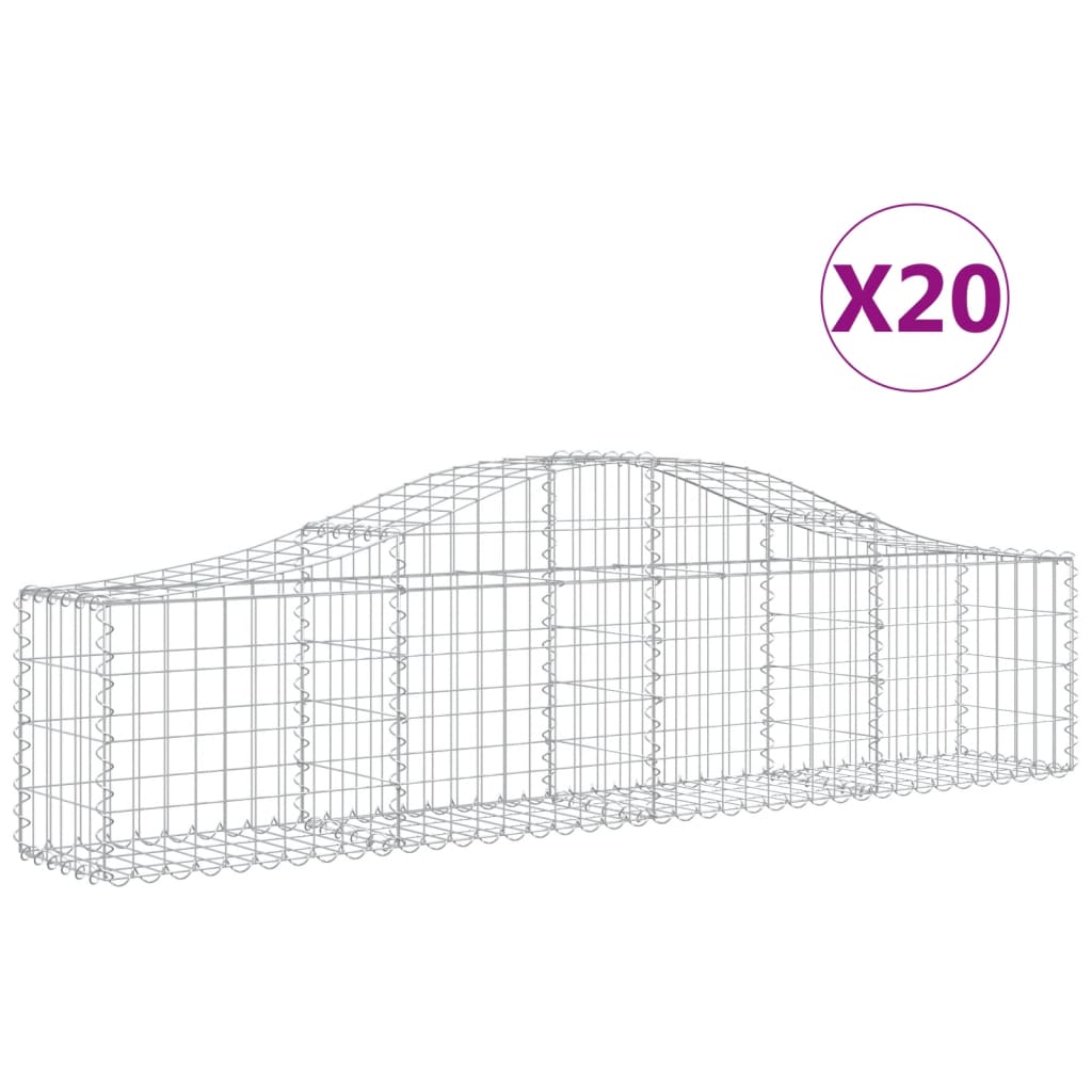 20 db íves horganyzott vas gabion kosár 200x30x40/60 cm
