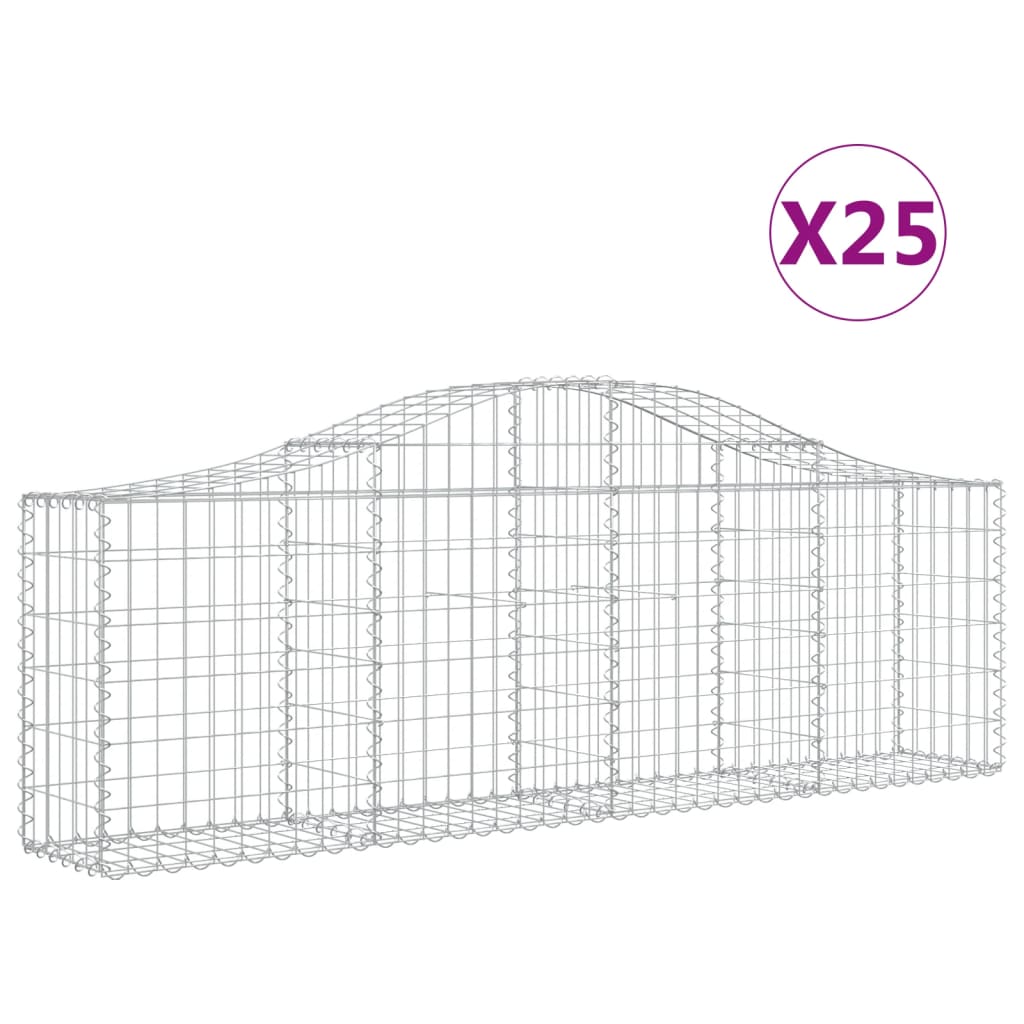 25 db íves horganyzott vas gabion kosár 200x30x60/80 cm