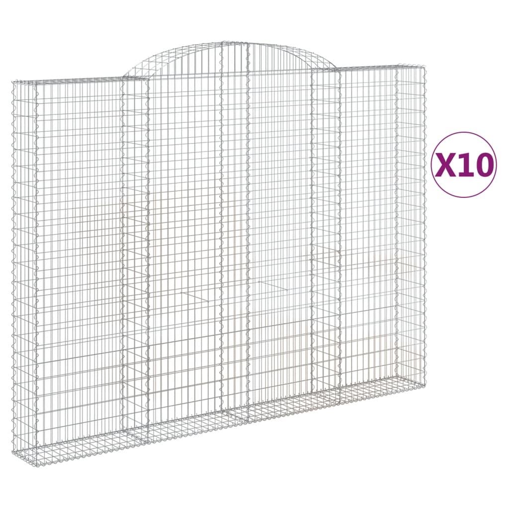 10 db íves horganyzott vas gabion kosár 300x30x220/240 cm