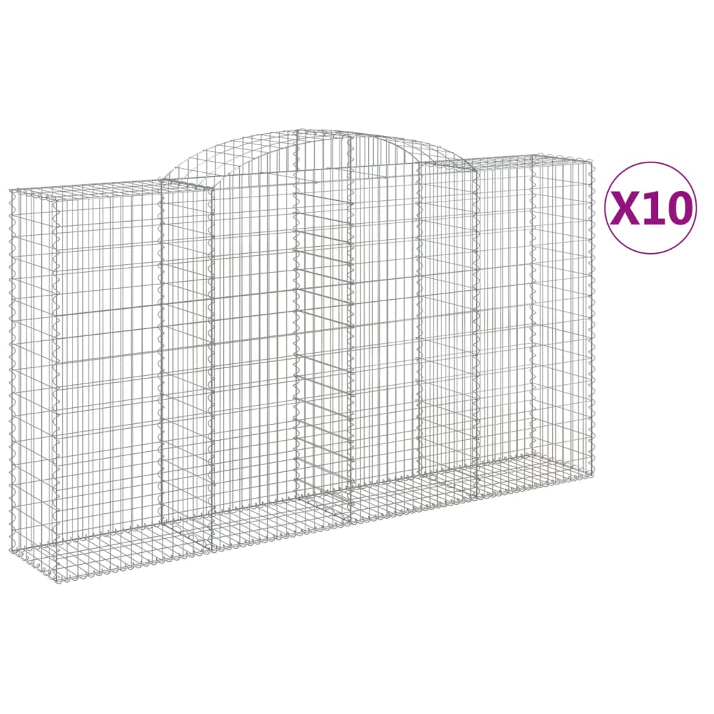 10 db íves horganyzott vas gabion kosár 300x50x160/180 cm