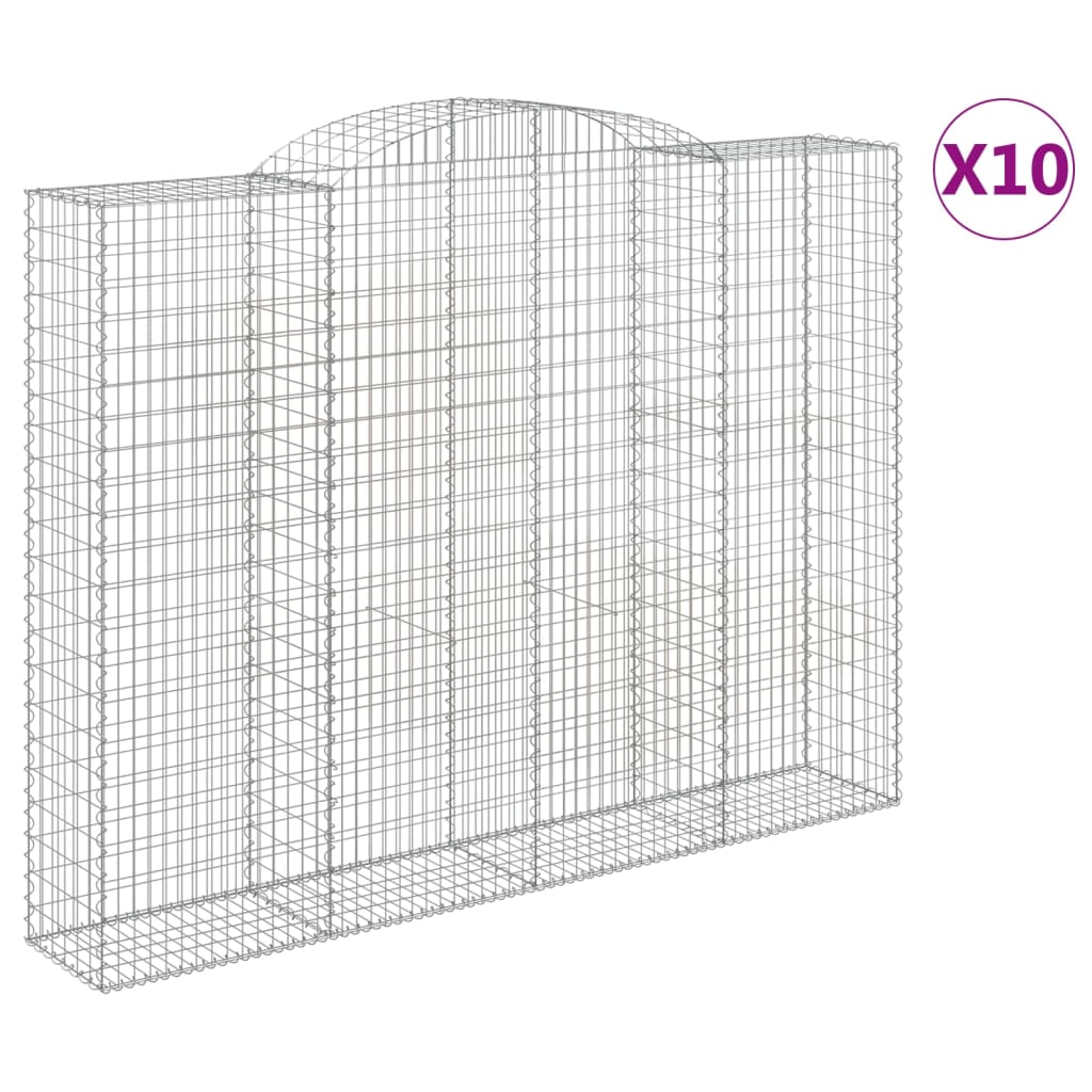 10 db íves horganyzott vas gabion kosár 300x50x220/240 cm