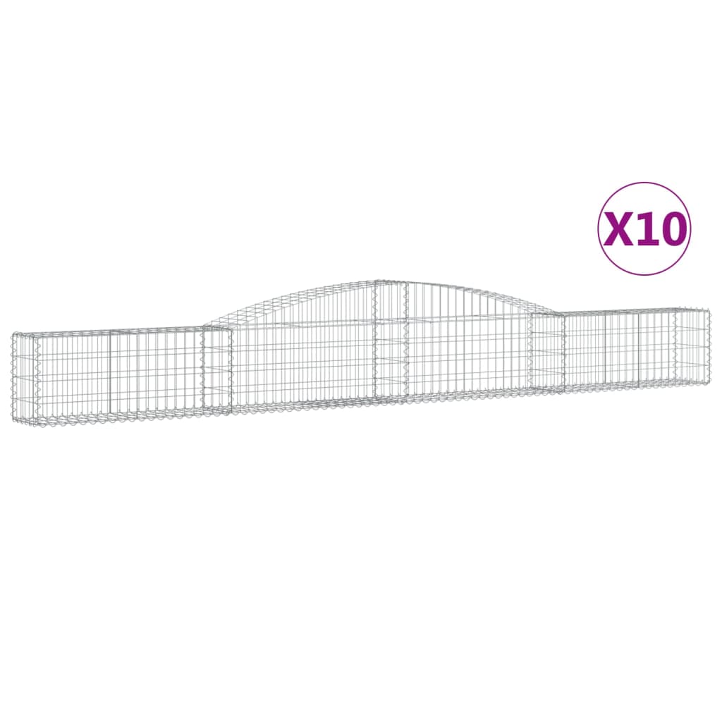 10 db íves horganyzott vas gabion kosár 400x30x40/60 cm