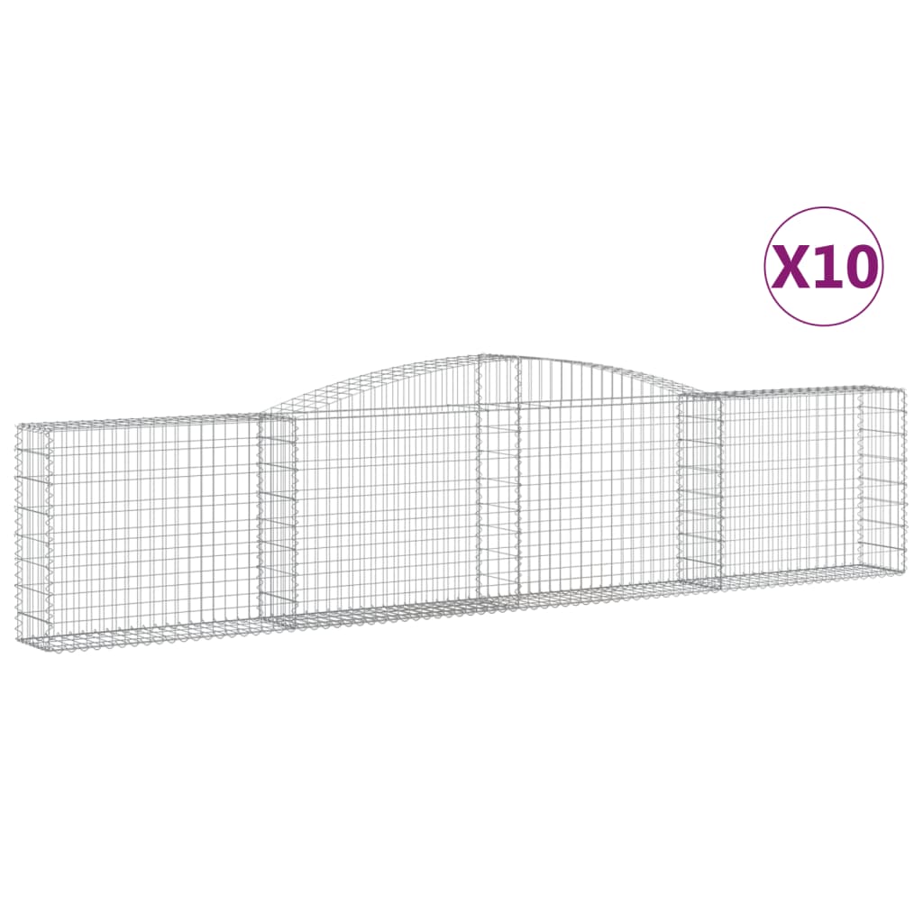 10 db íves horganyzott vas gabion kosár 400x30x80/100 cm