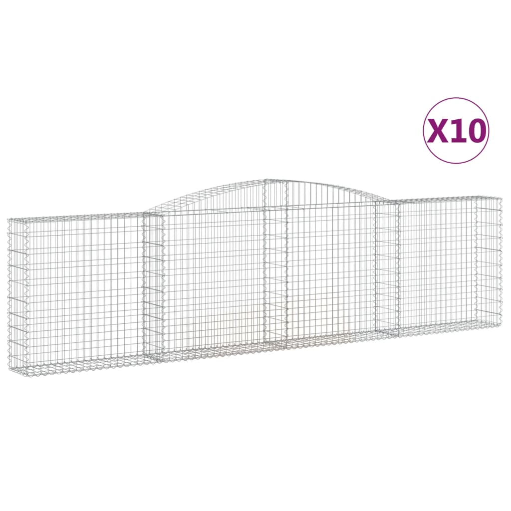 10 db íves horganyzott vas gabion kosár 400x30x100/120 cm