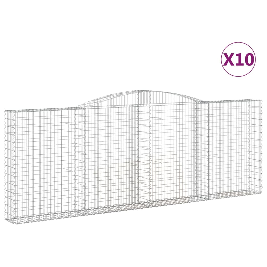 10 db íves horganyzott vas gabion kosár 400x30x140/160 cm
