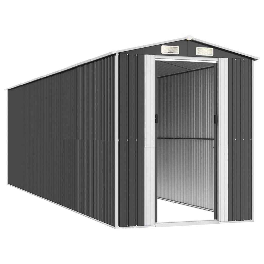 antracitszürke horganyzott acél kerti fészer 192 x 689 x 223 cm