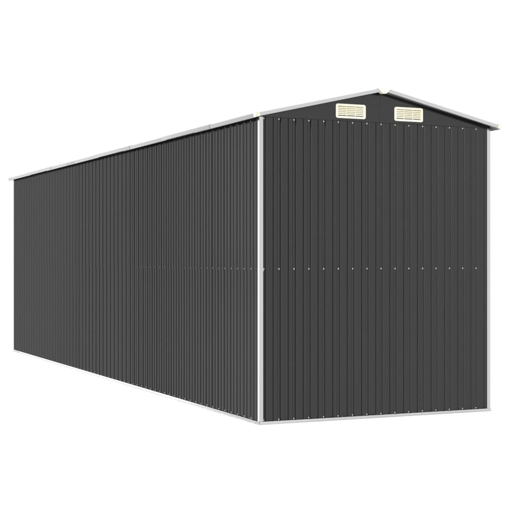 antracitszürke horganyzott acél kerti fészer 192 x 689 x 223 cm
