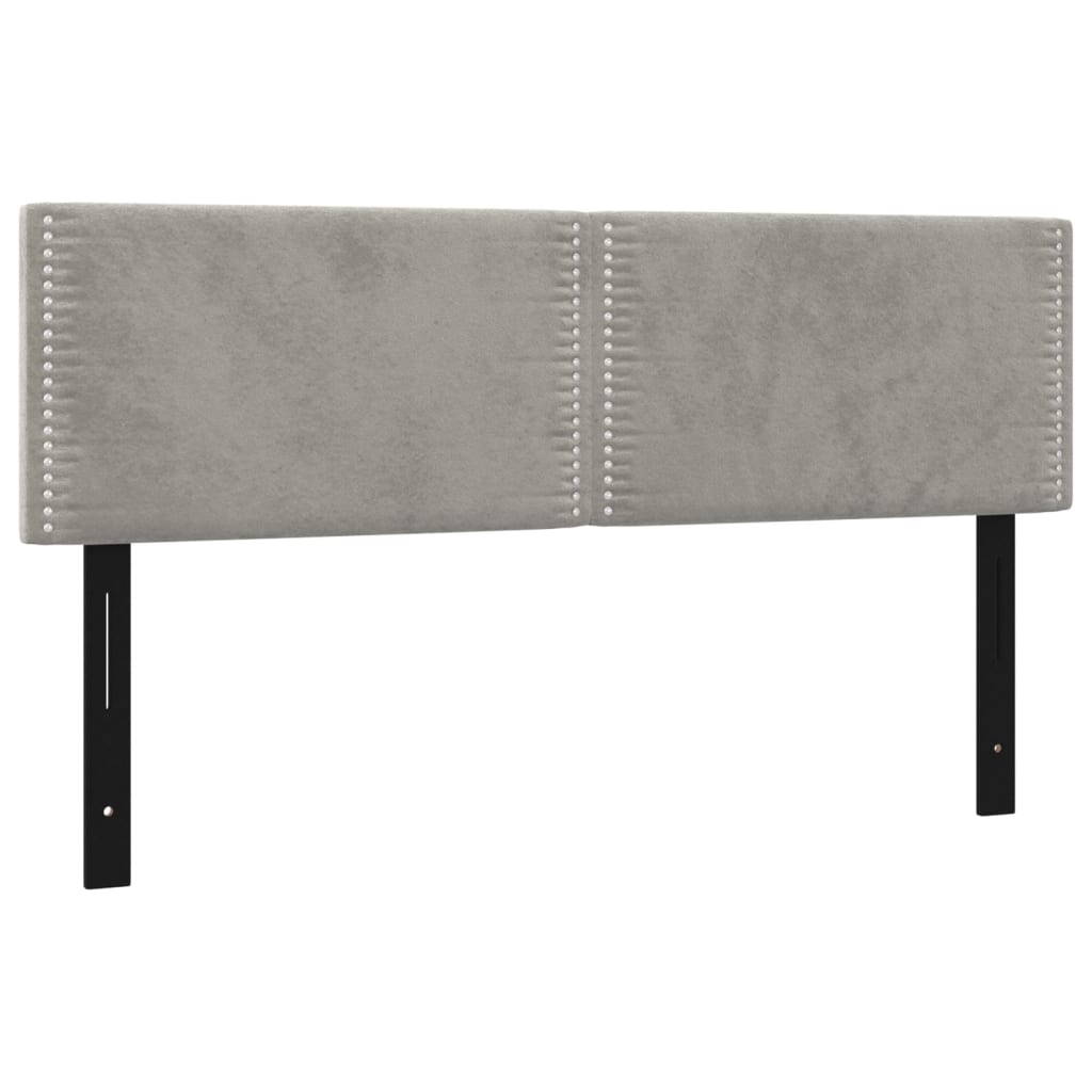 2 db világosszürke bársony fejtámla 72 x 5 x 78/88 cm