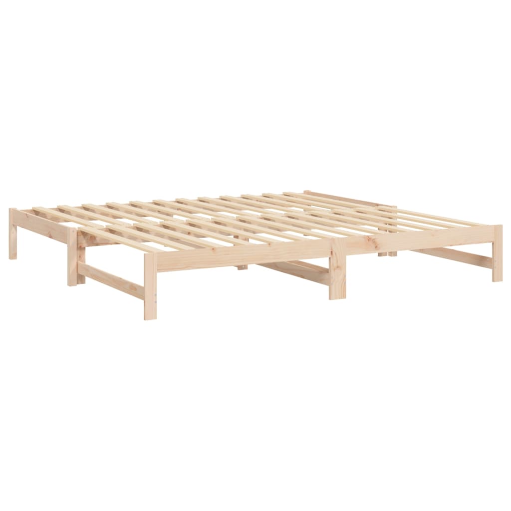 tömör fenyőfa kihúzható kanapéágy 2x(80x200) cm