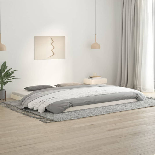 fehér tömör fenyőfa ágykeret 200 x 200 cm