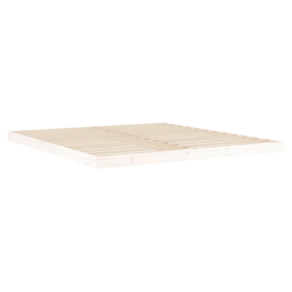 fehér tömör fenyőfa ágykeret 180 x 200 cm (Super King Size)