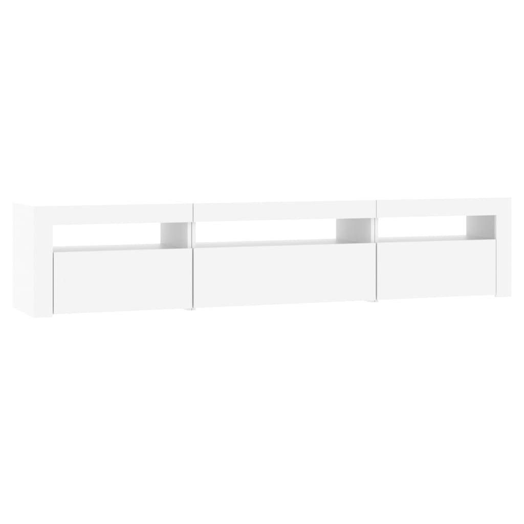 fehér TV-szekrény LED-lámpákkal 195x35x40 cm