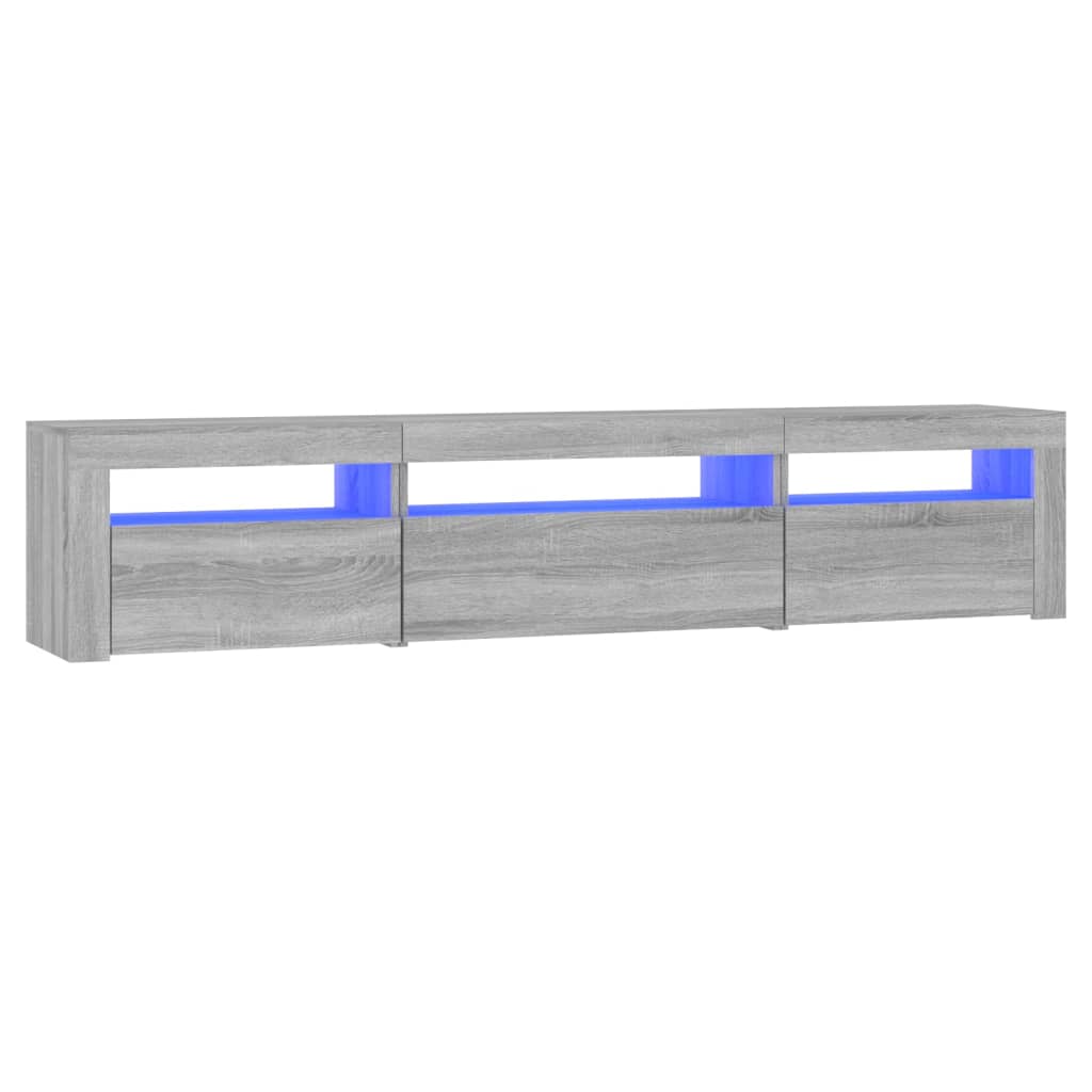 szürke sonoma színű TV-szekrény LED-lámpákkal 195x35x40 cm