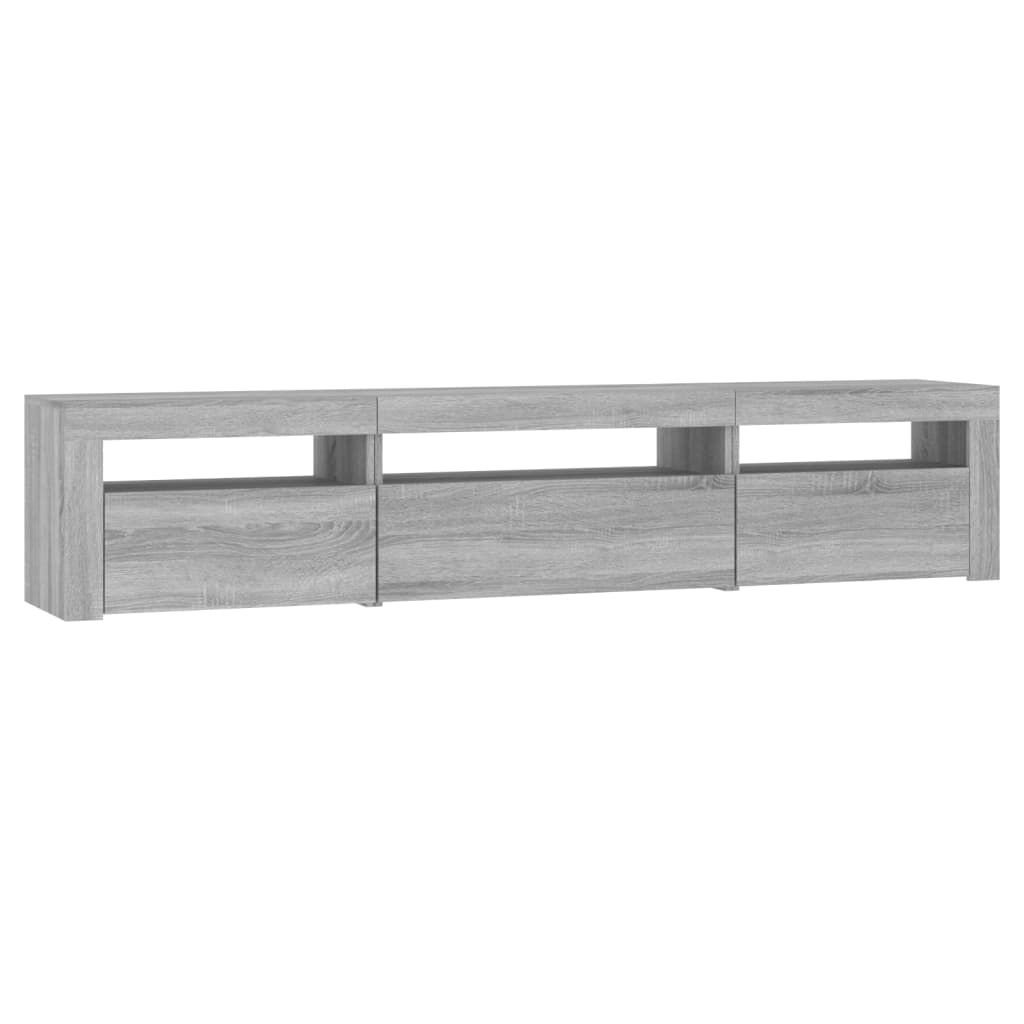 szürke sonoma színű TV-szekrény LED-lámpákkal 195x35x40 cm