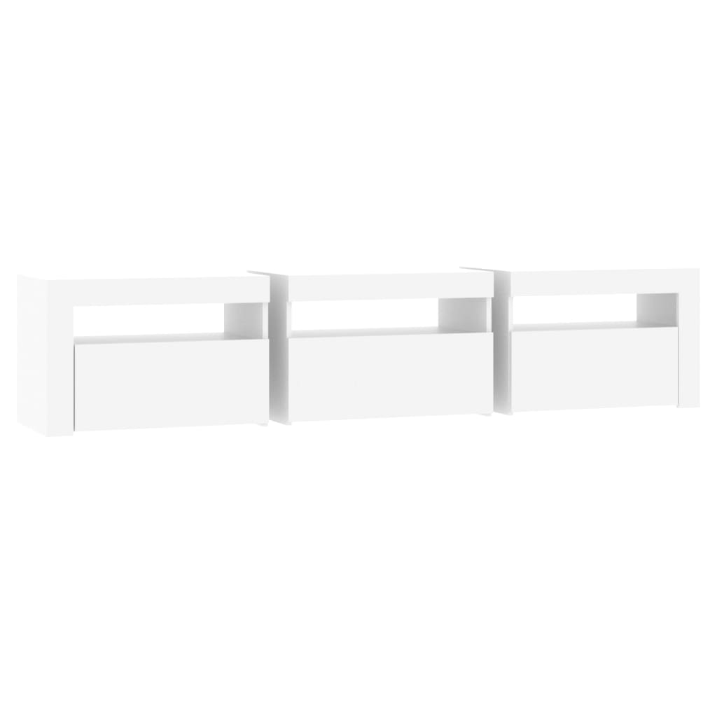 fehér TV-szekrény LED-lámpákkal 180x35x40 cm