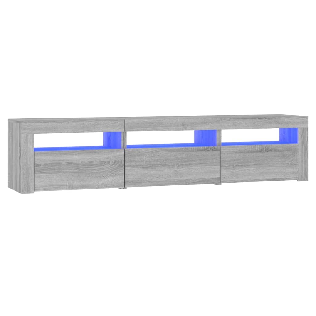 szürke sonoma színű TV-szekrény LED-lámpákkal 180x35x40 cm