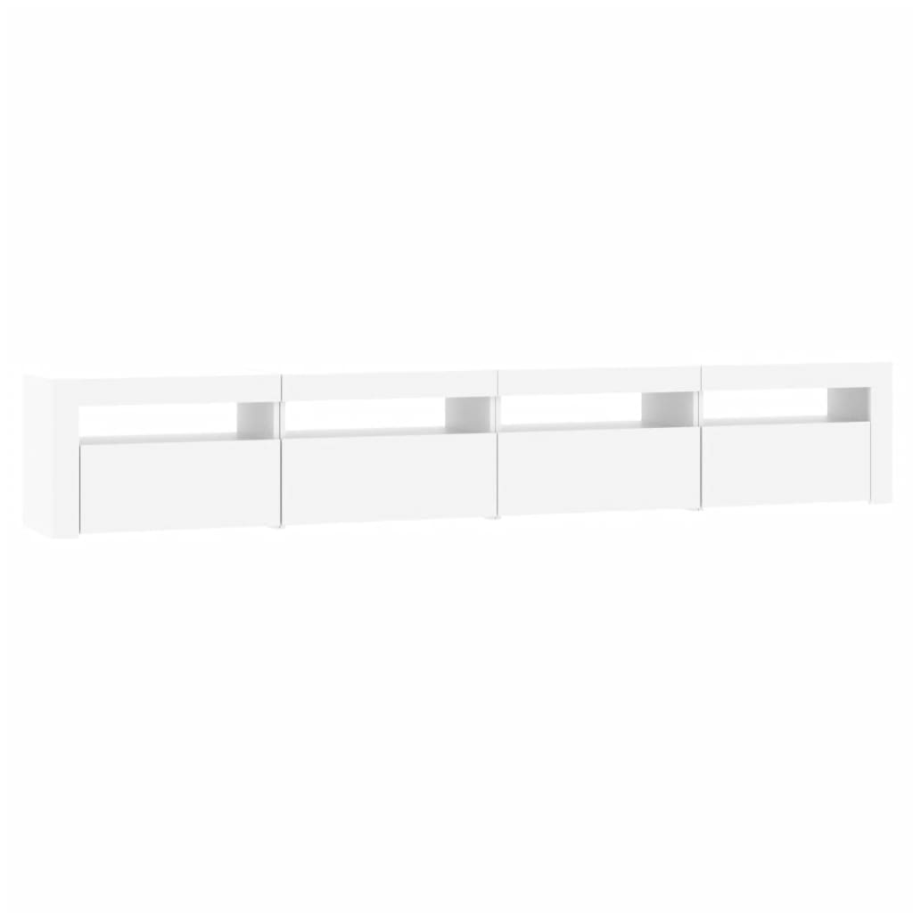 fehér TV-szekrény LED-lámpákkal 240x35x40 cm