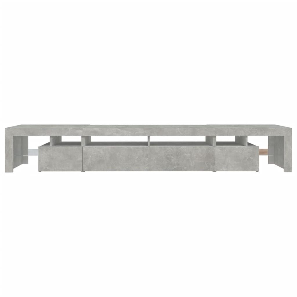 betonszürke TV-szekrény LED lámpákkal 260x36,5x40 cm