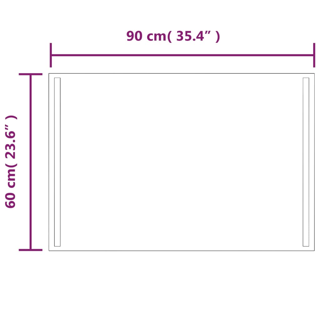 LED-es fürdőszobatükör 60x90 cm