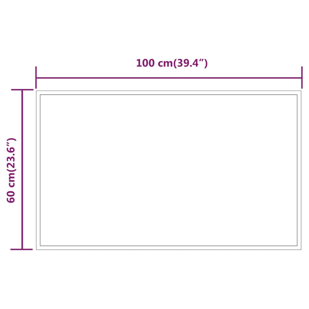 LED-es fürdőszobatükör 60x100 cm