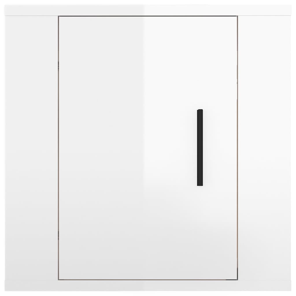 2 db magasfényű fehér fali TV-szekrény 40 x 34,5 x 40 cm