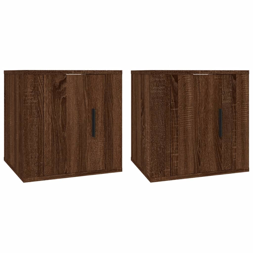 2 db barna tölgy falra szerelhető TV-szekrény 40x34,5x40 cm