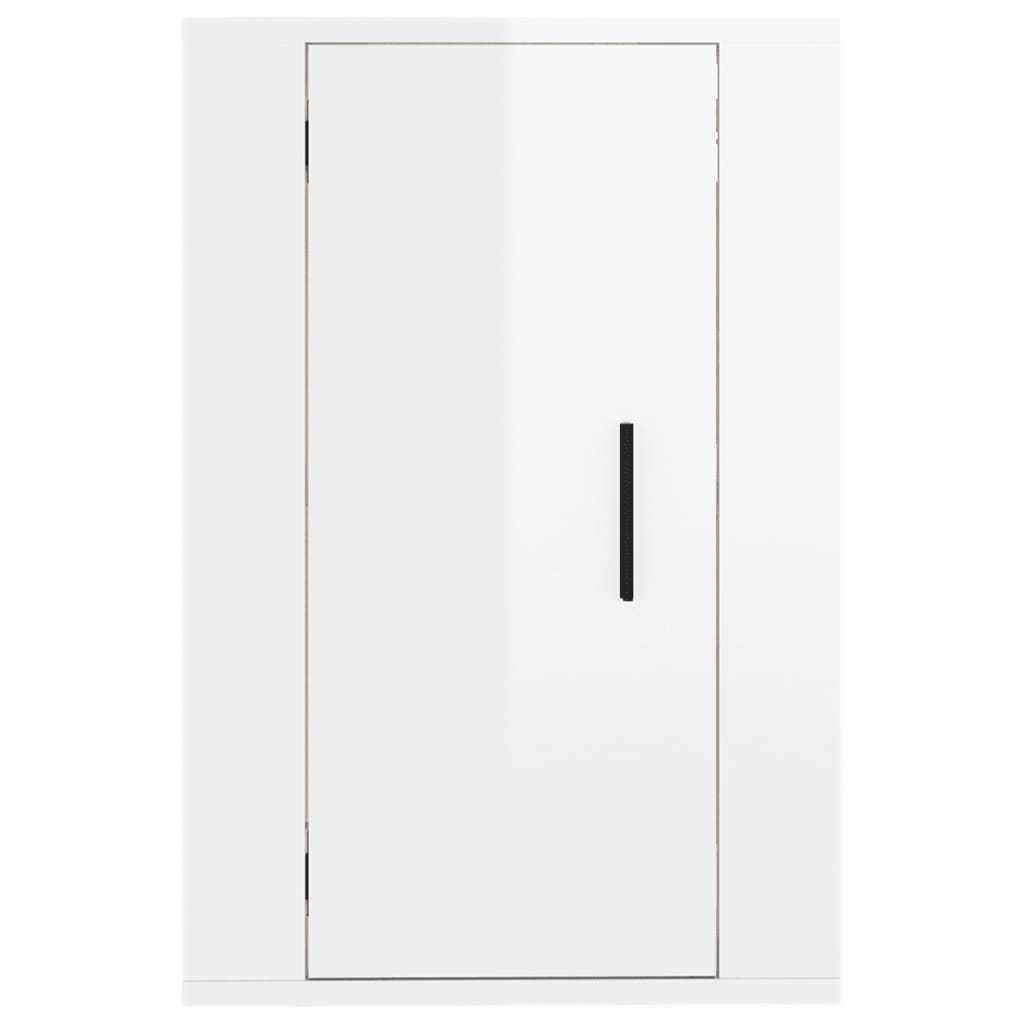 2 db magasfényű fehér fali TV-szekrény 40x34,5x60 cm