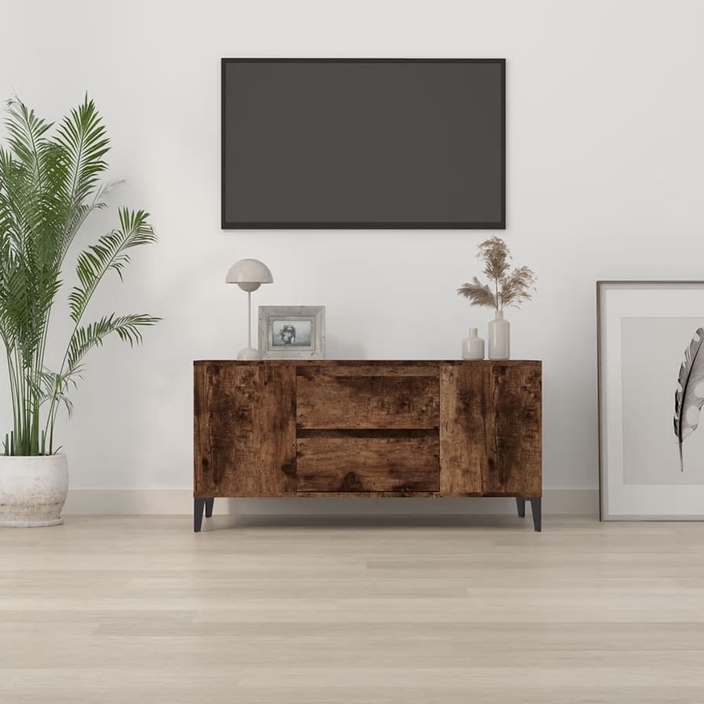 füstös tölgy színű szerelt fa TV-szekrény 102x44,5x50 cm