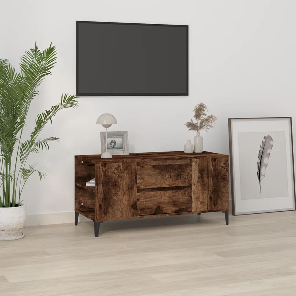 füstös tölgy színű szerelt fa TV-szekrény 102x44,5x50 cm