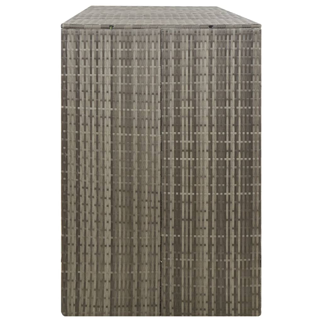 szürke polyrattan hármas kerekeskuka tárolófészer 207x80x117 cm