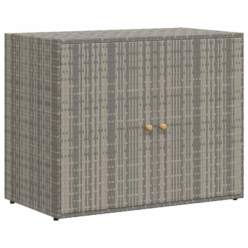 szürke polyrattan kerti tárolószekrény 100 x 55,5 x 80 cm