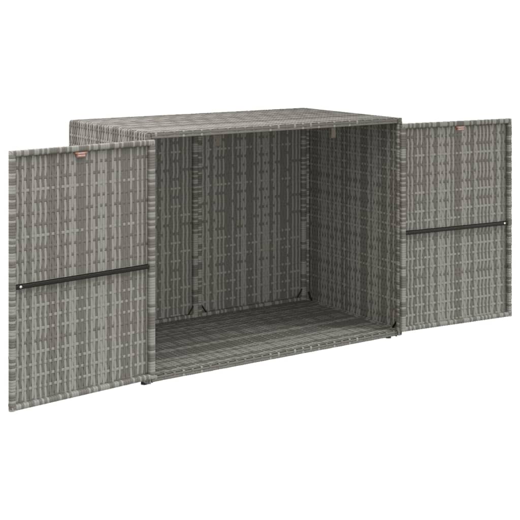 szürke polyrattan kerti tárolószekrény 100 x 55,5 x 80 cm