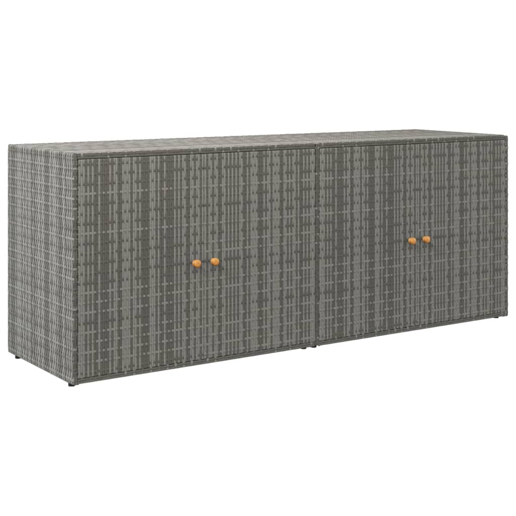 szürke polyrattan kerti tárolószekrény 198 x 55,5 x 80 cm