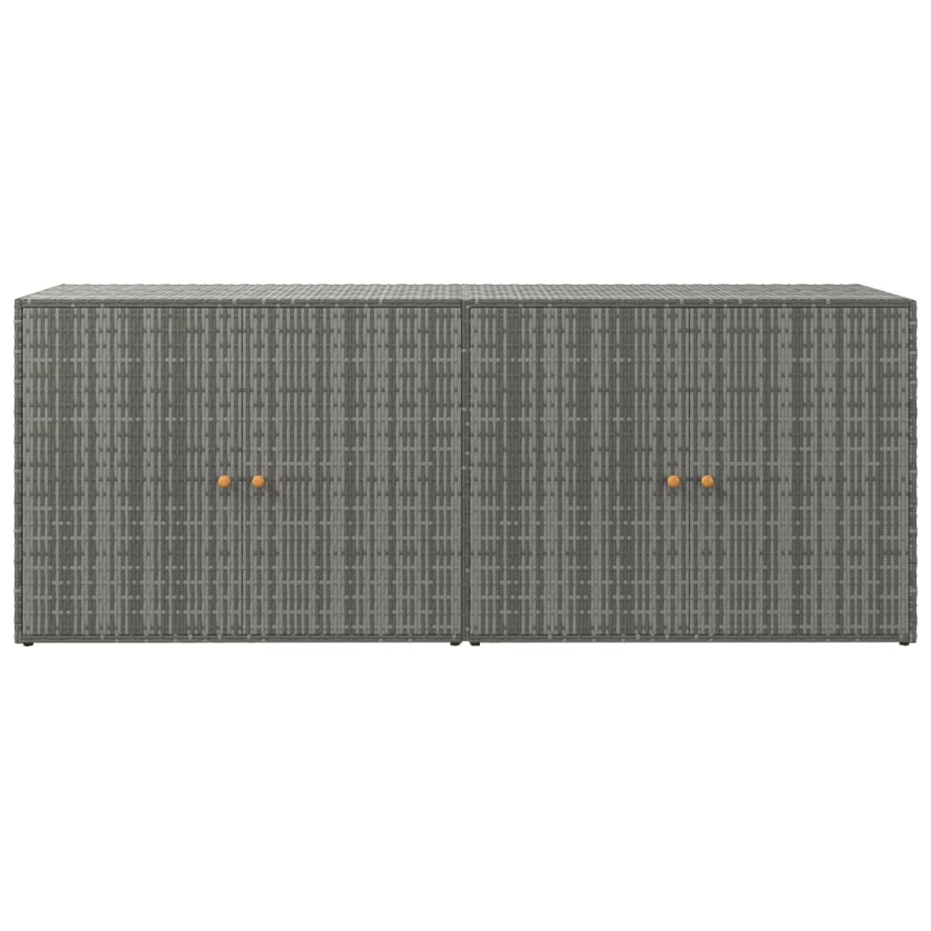 szürke polyrattan kerti tárolószekrény 198 x 55,5 x 80 cm