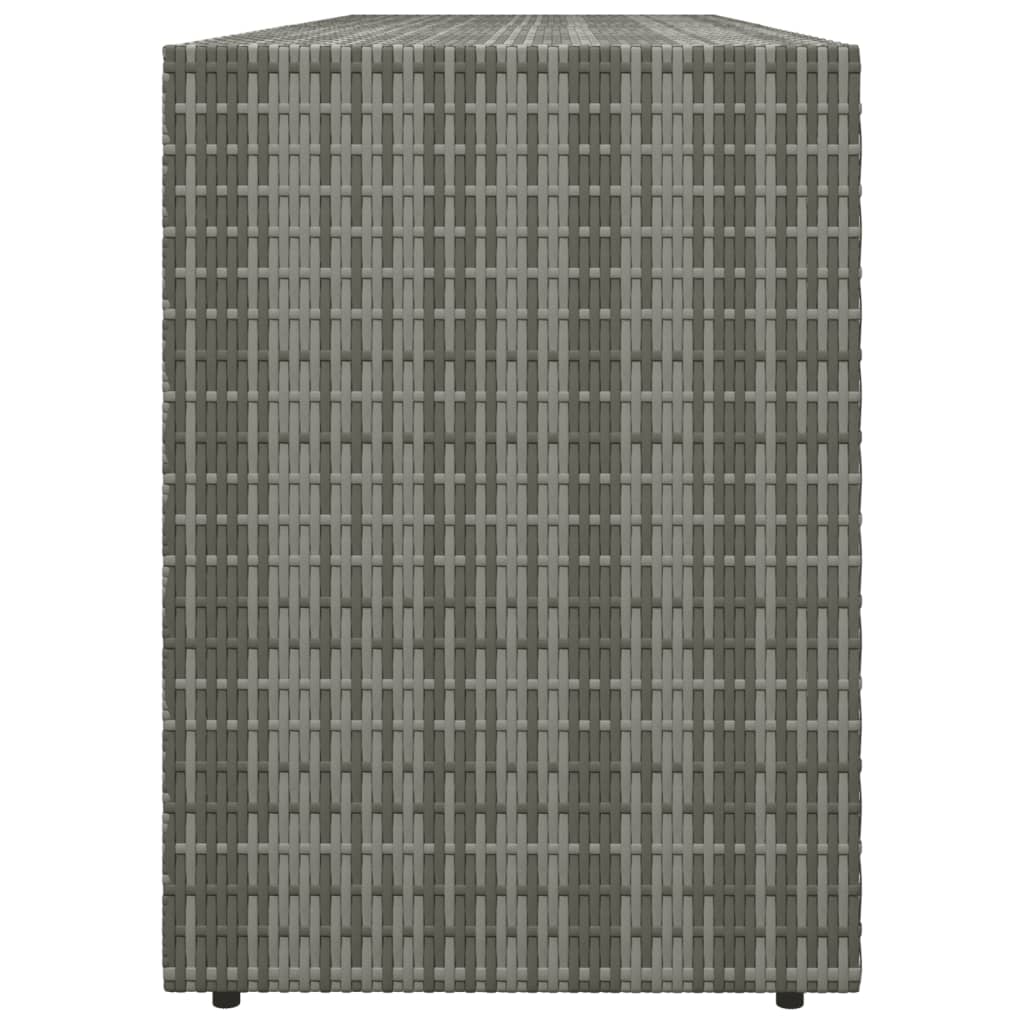 szürke polyrattan kerti tárolószekrény 198 x 55,5 x 80 cm
