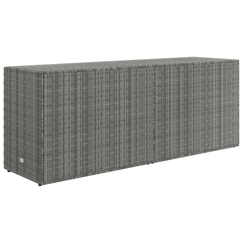 szürke polyrattan kerti tárolószekrény 198 x 55,5 x 80 cm