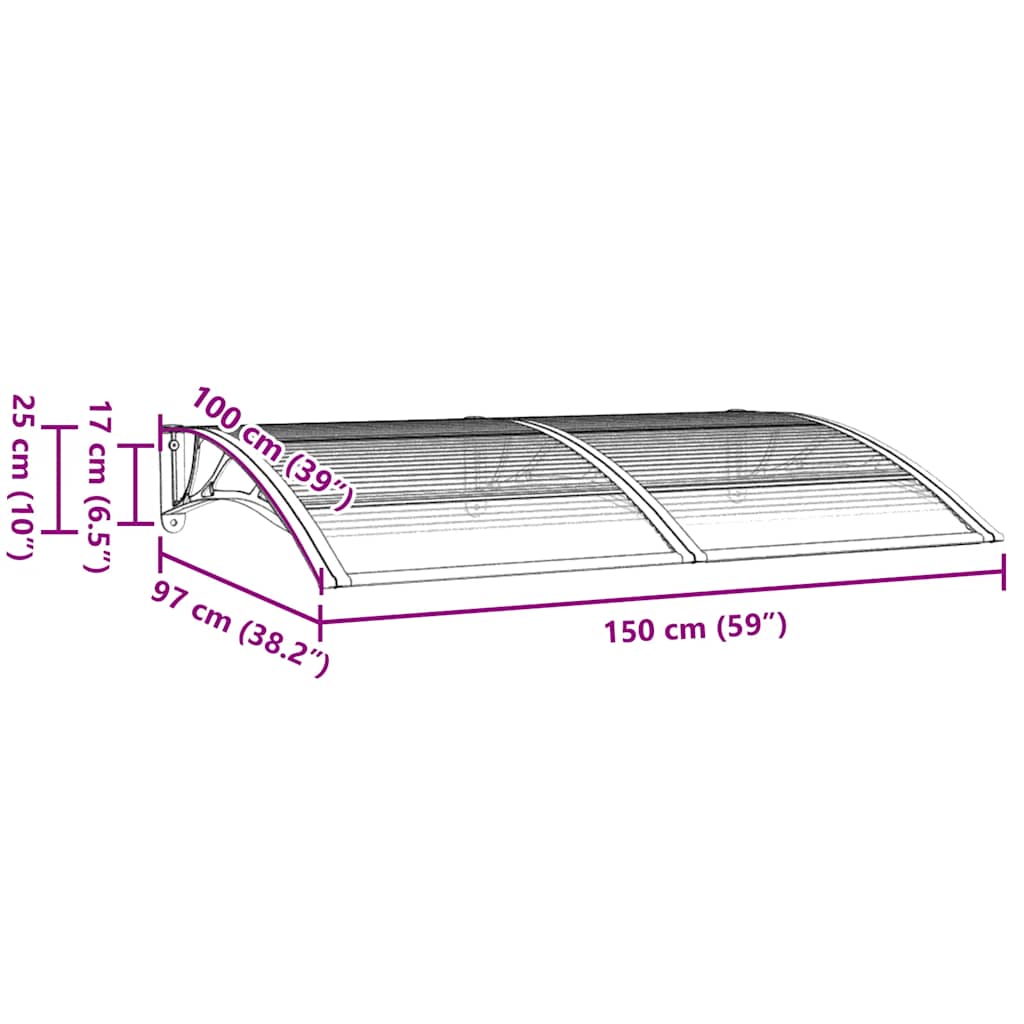 fekete polikarbonát ajtóelőtető 150 x 100 cm