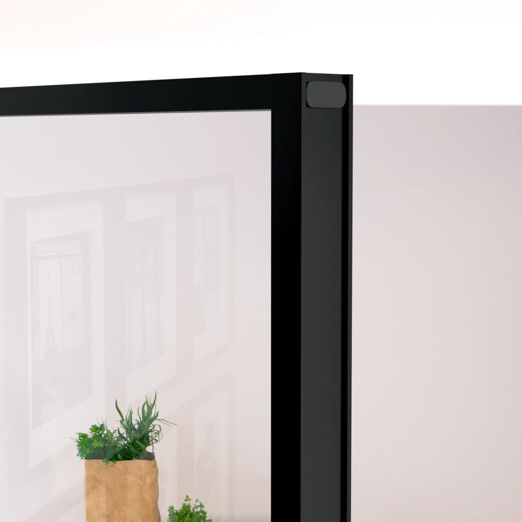 fekete edzett üveg és alumínium vékony beltéri ajtó 83x201,5 cm