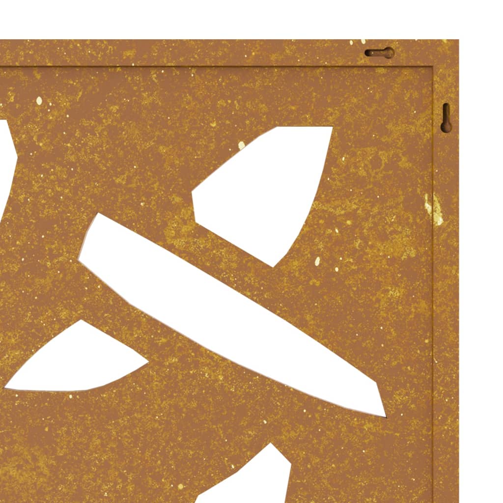 bambuszlevél-mintás corten acél kerti faldísz 105 x 55 cm